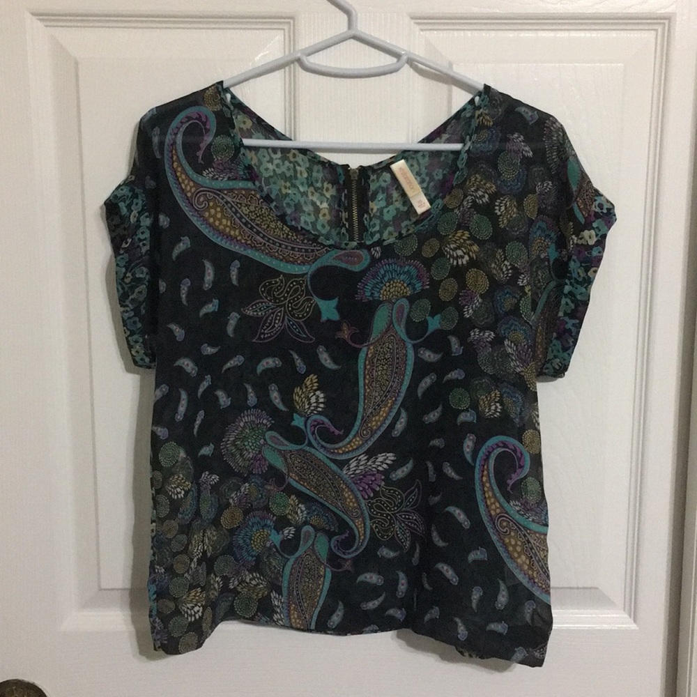 Sheer Teal Peacock Shirt